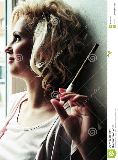 Smoking Woman Stock Photo Image Of Alluring Lady Attractive 40120146