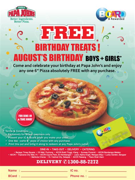 I would love to do this with granola maybe (i prefer healthy treats in the classroom to those artificially sugary ones). I Love Freebies Malaysia: Birthday Promotions > Papa John ...