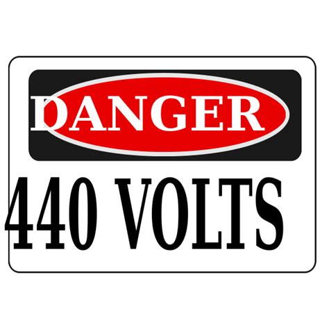 Danger 440 Volts Sign Vector Image Free Svg