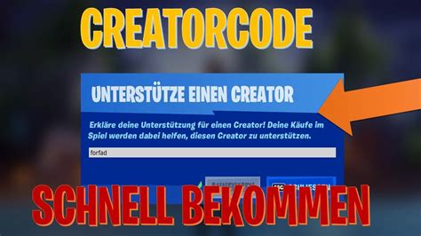 Schnell Einen Fortnite Creator Code Bekommen Schnell 1000 Abonnenten