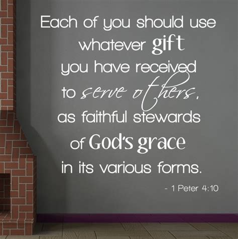 1 Peter 410 Wall Decal Bible Verse Wall Decal Christian Etsy