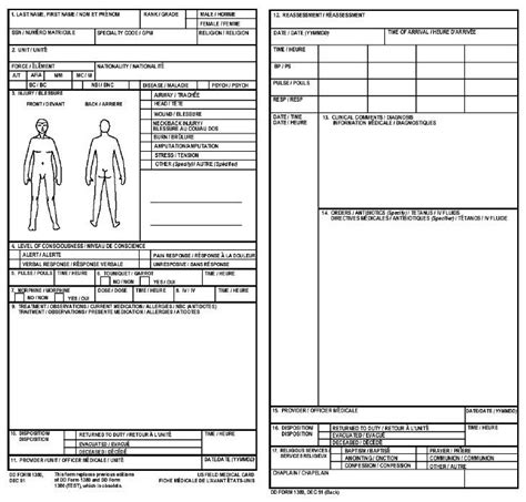 Us Field Medical Card Dd Form 1380 Tactical Combat Casualty Care And