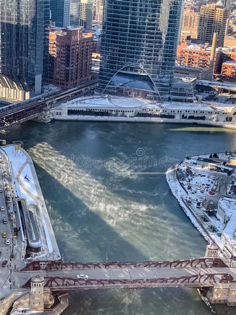 Aerial View Of Nature`s Reaction To Temps Plunging As Steam Rises From