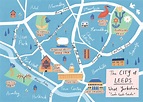Leeds Map A4 Illustrated Giclee Print - Etsy UK