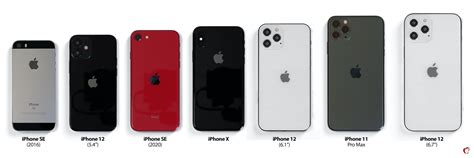 Iphone 12 Sizes Compared With Iphone Se 7 8 Se 2 X 11 11 Pro And
