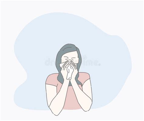 Symptoms Of A Cold Patient Sick Person Stock Vector Illustration Of
