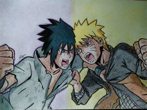 Dibujo De Naruto Vs Sasuke 😐 •anime• Amino