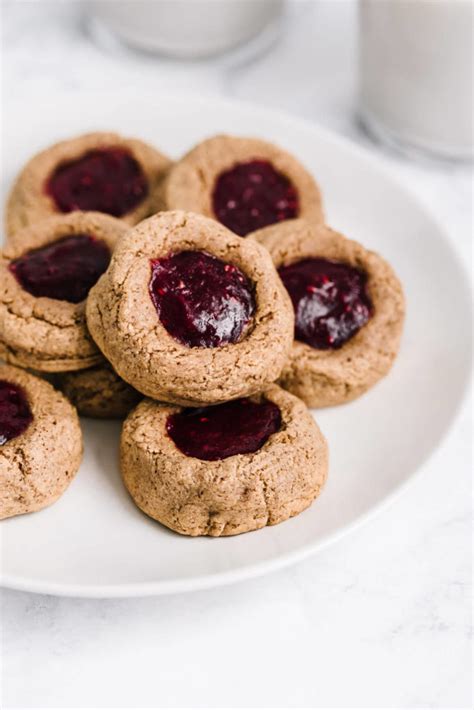 Almond Butter Thumbprint Cookies Nourished By Nutrition