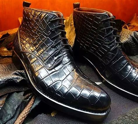 Black Genuine Alligator Boots For Sale Alligator Boots Mens Leather