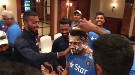 Virat Kohli Gets ‘cake Massage’ From Indian Cricket Team On His 28th Birthday See Video India