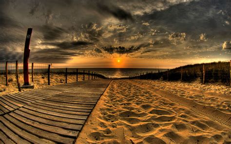 One Point Perspective Photography Of Pathway Surrounded By Sand Hd