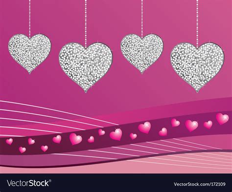 Silver Glitter Love Hearts Royalty Free Vector Image