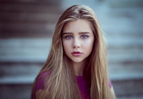 free download hd wallpaper women blonde blue eyes face portrait depth of field hair