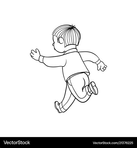 Sketch Running Boy Ranaway Kid Royalty Free Vector Image