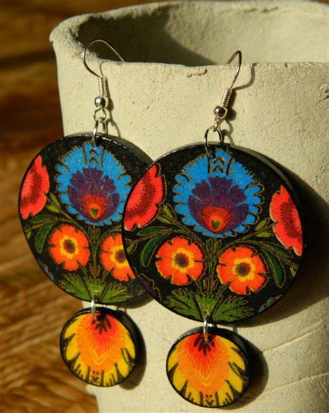 Polish Folk Jewelry Polska T Polish Dancers Earrings Etsy