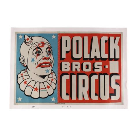 Two Polack Bros Vintage Circus Posters Elephant And Clown Lot 335