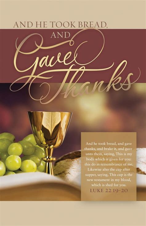 Church Bulletin 11 Communion Gave Thanks Pack Of 100 In