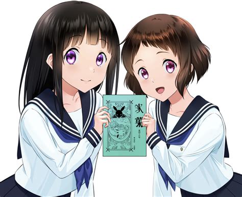 Myjiq Chitanda Eru Ibara Mayaka Hyouka Highres 2girls Black Hair Black Sailor Collar