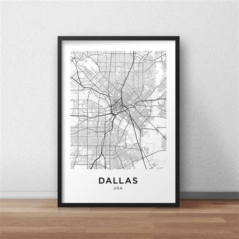 Dallas Map Print Dallas Map Download City Map Dallas Dallas Street