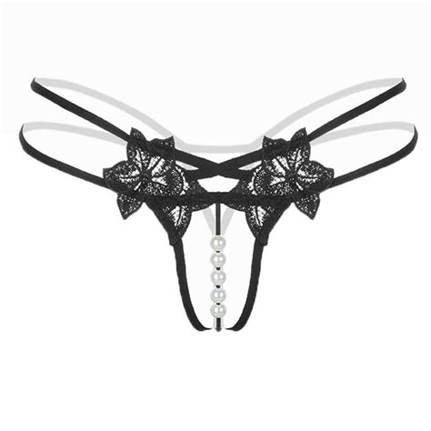 Feitong Underwear Women Brand Sexy Lady Pearl G String V String Briefs