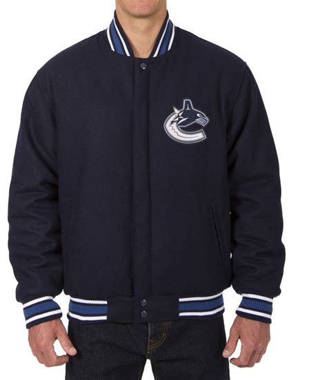 Varsity Bomber Navy Blue Vancouver Canucks Wool Jacket Jackets Masters