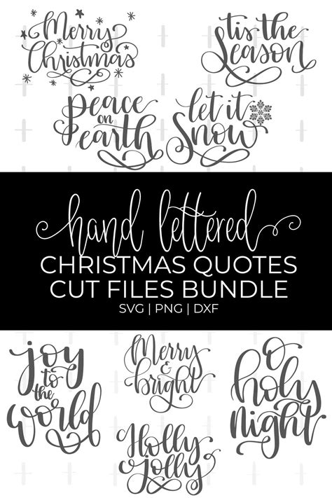 Hand Lettered Christmas SVG Bundle Christmas Craft File | Etsy | Hand lettered christmas ...
