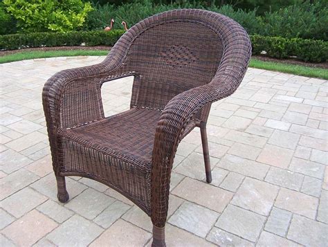 Outdoor wicker chair ₹ 9,500/piece. Oakland Living | Resin Wicker Outdoor Arm Chair in Coffee ...