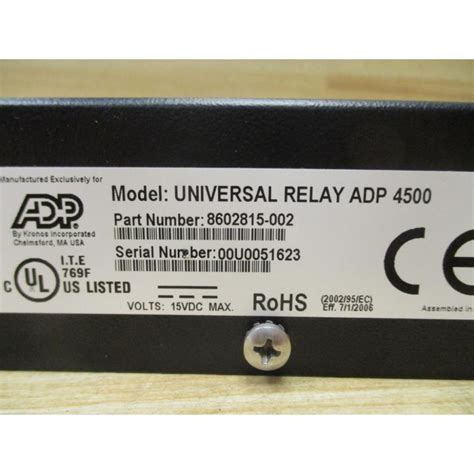 Kronos 8602815 002 Universal Relay Adp 4500 New No Box Mara Industrial