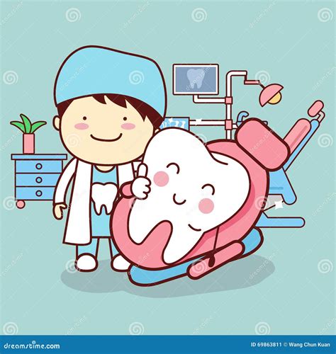 Cartoon Dentist With Tooth Stock Vector Illustration Of Illness 69863811