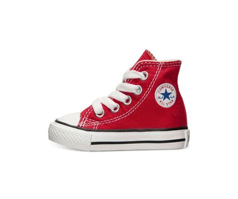 Converse All Star Red Hi Top Shoes Baby Infant Toddlers Girls Sneakers