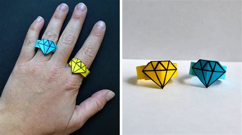 Paper Ring Diamond Easy Origami Jewelry Tutorial Diy By