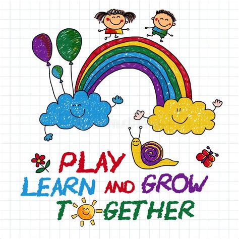 Play Learn And Grow Together Stock Vector Illustration Of