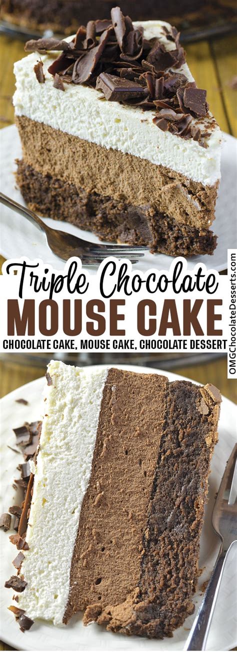 This cake is easiest if bake the cake and fill with mousse the first day; Triple chocolate mouse cake - OMG Chocolate Desserts