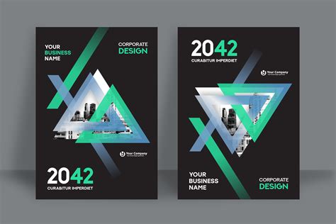 Modern Triangular City Background Business Book Cover Design Template