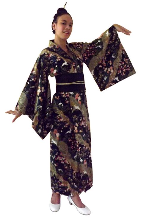 Oriental Print Kimono Long Yukata And Kimono Neve Bianca