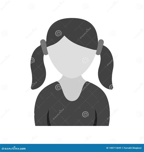 Girl In Two Ponytails Stock Vector Illustration Of Style 100711849