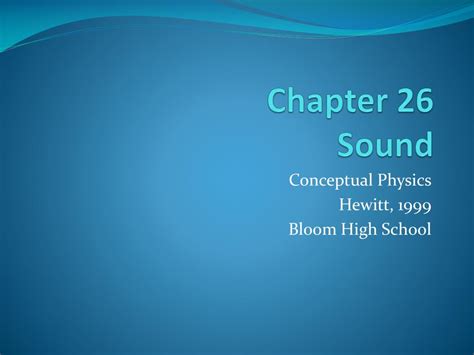 Ppt Chapter 26 Sound Powerpoint Presentation Free Download Id6468443