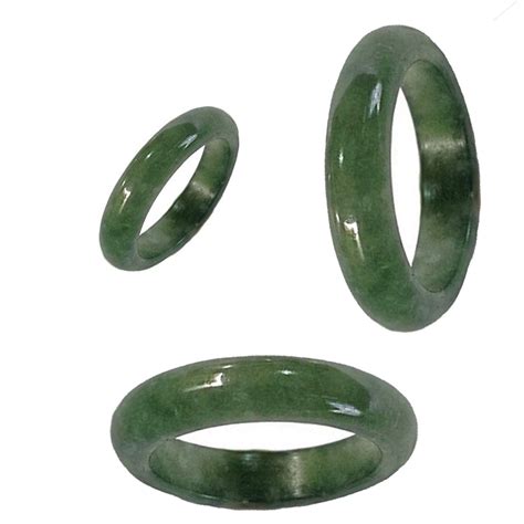 Karatgem Green Jadeite Jade Ring 6 Mm Us Size 45 12 Jewelry Jade Ring Jadeite