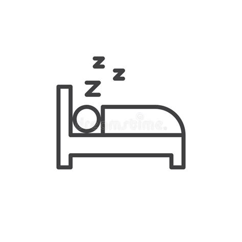 Sleeping In Bed Line Icon Outline Vector Sign Linear Style Pictogram