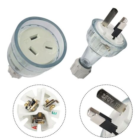 3 Pin Male Plug Female Socket 10a 10amp 15a Clear Electrical Cable 240v