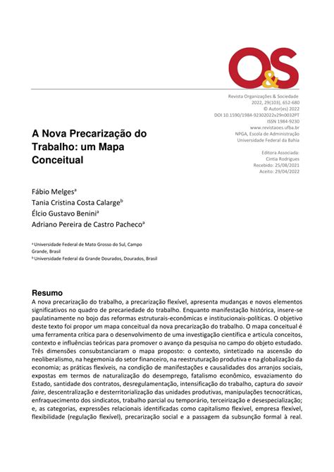Precarização Do Trabalho Redação