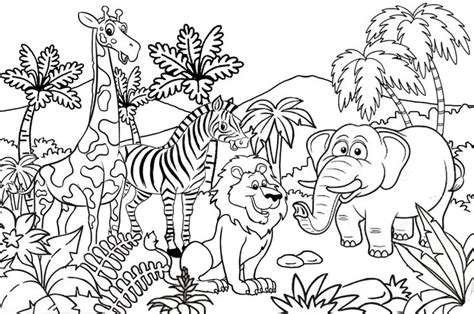 Gambar Sketsa Kebun Binatang Di Kebun Binatang Sketsa Binatang