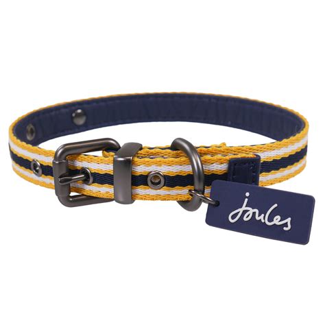 Joules Coastal Yellow Striped Dog Collar For Sale