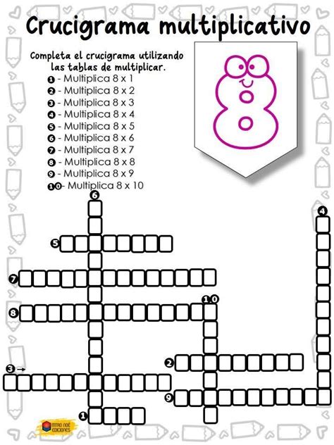 Crucigrama Multiplicativo Imagenes Educativas Material Didactico
