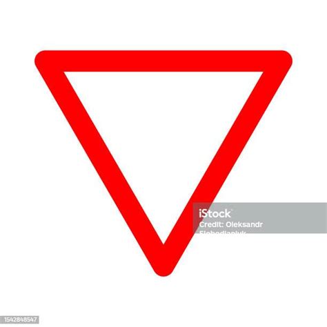 Give Way Sign Warning Sign To Give Way To Vehicles Red Triangle Sign