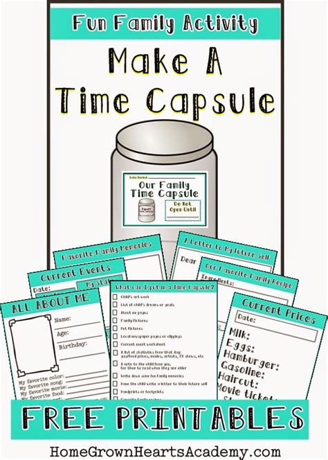 Free Make A Time Capsule Printables Free Homeschool Deals