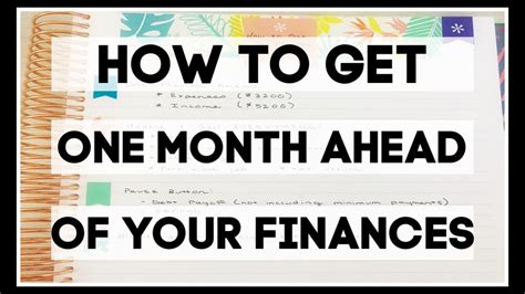 How To Get One Month Ahead Of Your Expenses Youtube