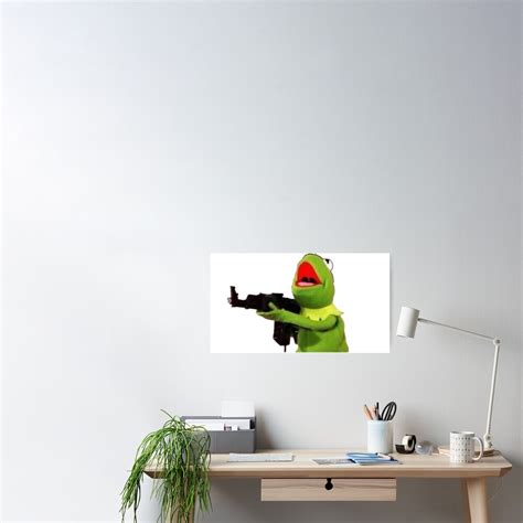 Machine Gun Kermit Poster By Orionsblackbelt Redbubble