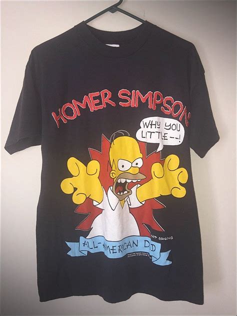 Vintage 90s Homer Simpson Dad Black Shirt Size Large Etsy Simpsons