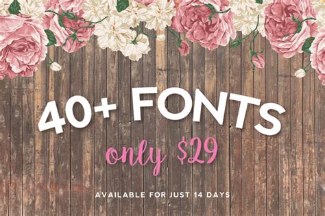 The 40 Fonts Bundle By Thehungryjpeg Thehungryjpeg